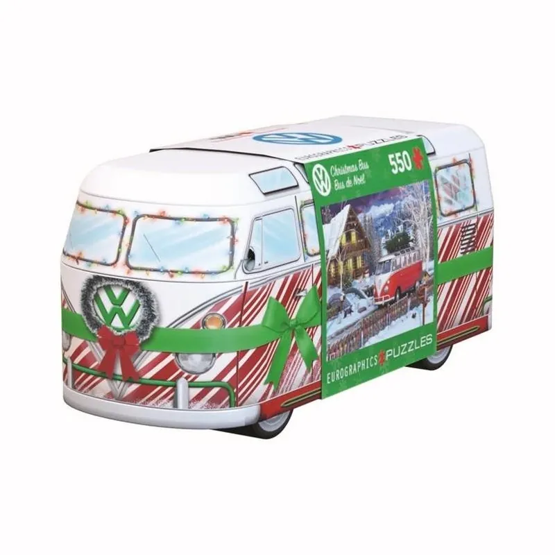 Eurographics 550‑Piece VW Christmas Bus Puzzle Tin – Multicolored Collectible