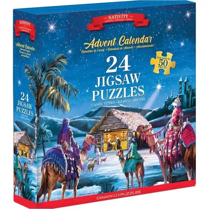 Eurographics 1200‑Piece Multicolor Nativity Advent Calendar Jigsaw Puzzle