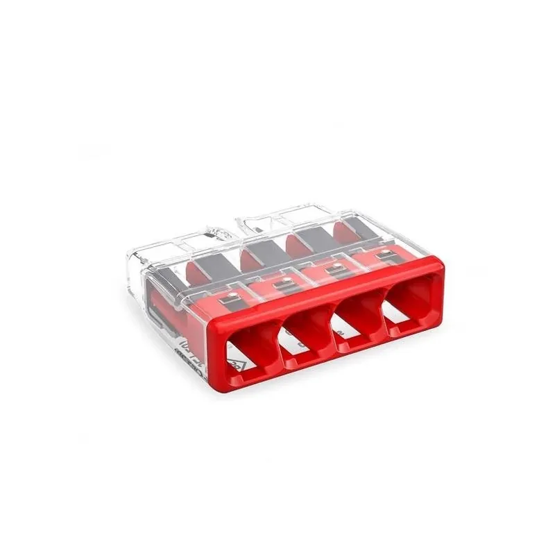 Wago 4‑Port Push‑In Wire Connector – 100‑Piece Pack For 12‑20 AWG