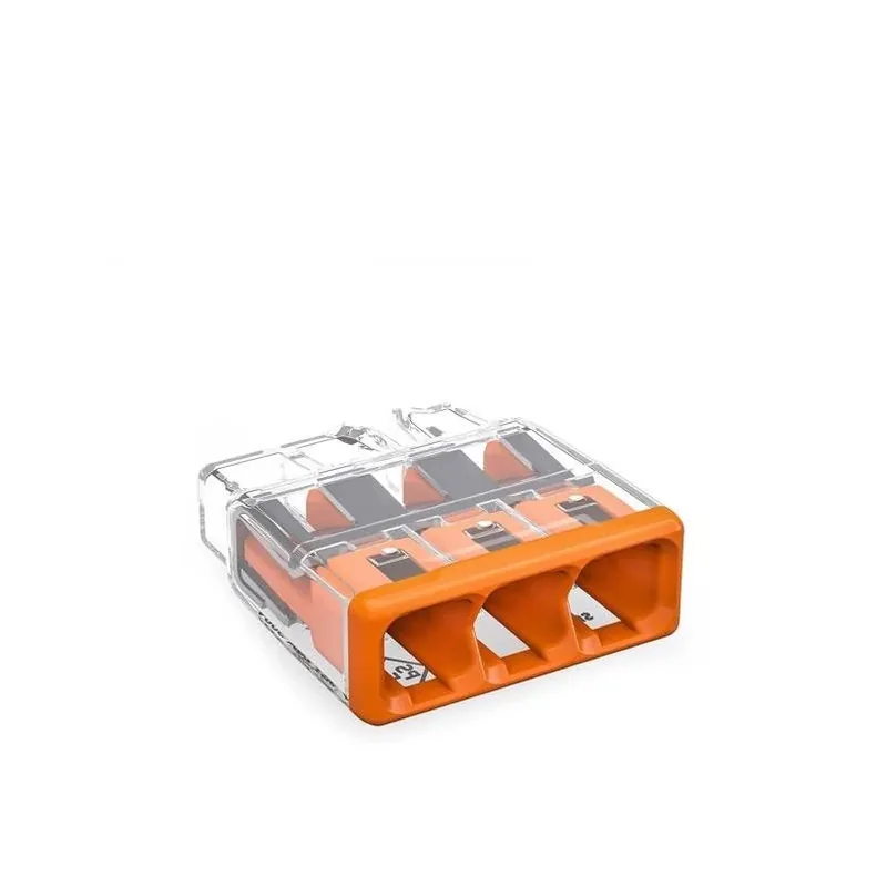 Wago 3‑Port Push‑In Wire Connector – 10‑Piece UL‑Listed Pack For 12‑20 AWG