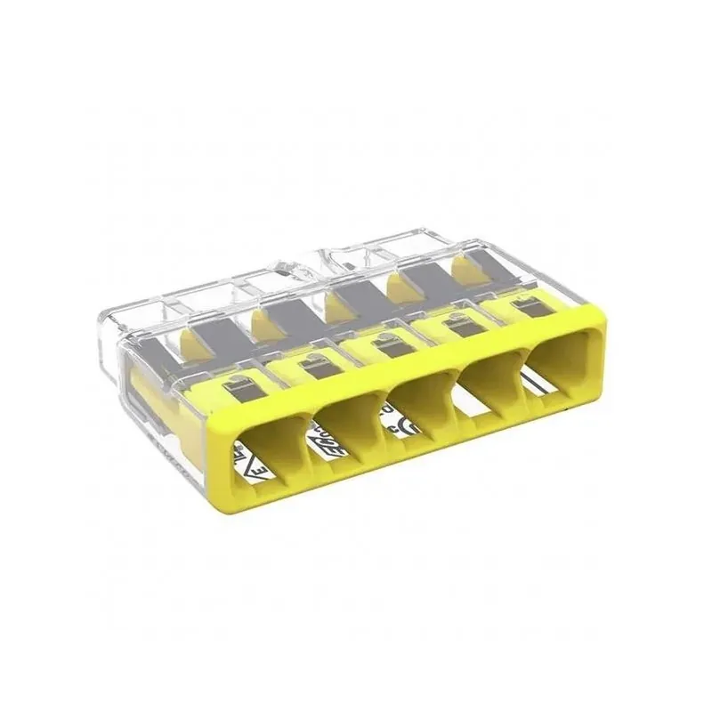 Wago 5‑Position Push‑In Wire Connector – Pack Of 10