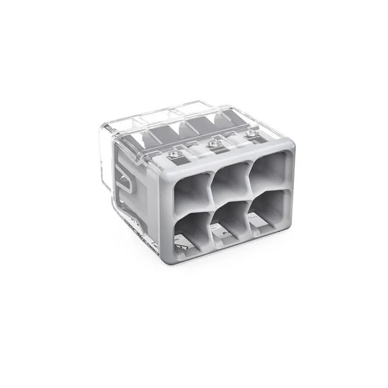 Wago 6‑Port Push‑In Wire Connectors – Pack Of 5