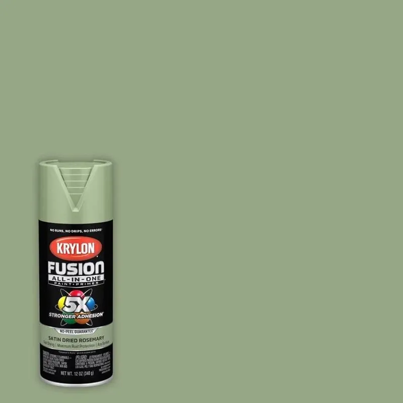 Krylon Fusion All‑In‑One Satin Spray Paint – Dried Rosemary (12 oz) – Indoor/Outdoor Multi‑Surface Finish