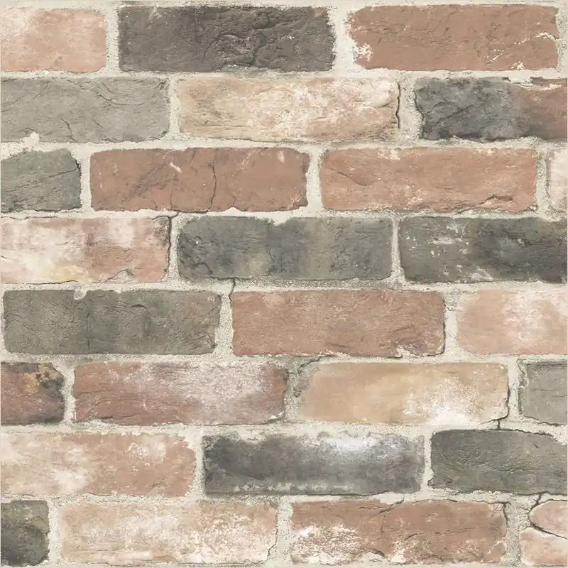 NuWallpaper Peel‑and‑Stick Reclaimed Brick Wallpaper – 20.5" X 216" (Brown)