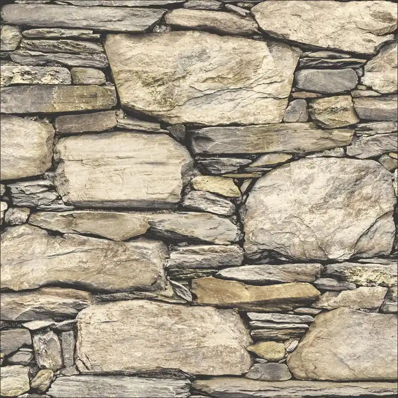 Hadrian Stone Peel‑and‑Stick Wallpaper – 20.5" × 216" Brown Removable Wall Covering