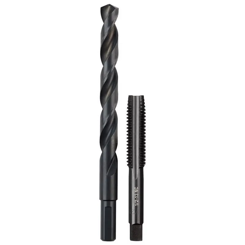 Milwaukee 2‑Piece High Carbon Steel SAE NC Plug Tap & Drill Bit Set