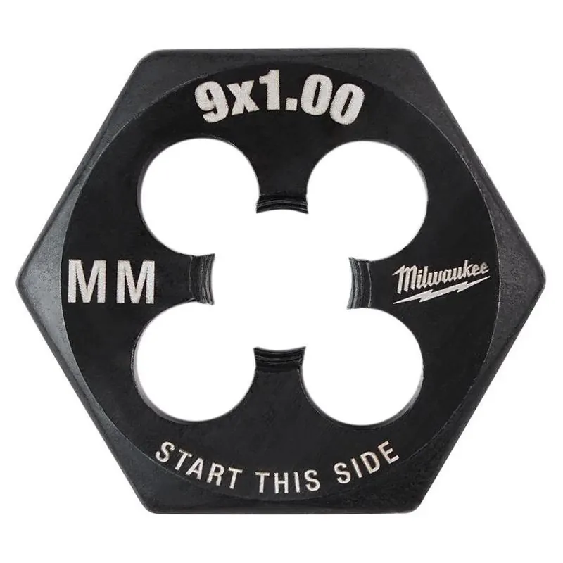 Milwaukee M9 X 1.0 Metric Hex Die – High Carbon Steel (1 Piece)