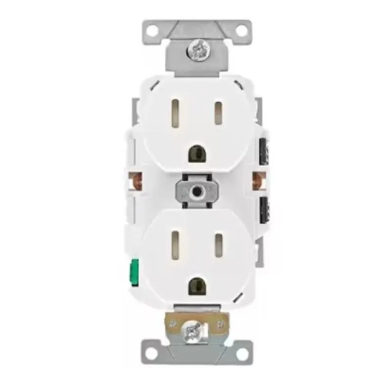 Leviton Lever Edge White 15‑Amp 125V Receptacle – 5‑15R (Pack Of 1)