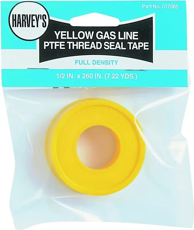 017065 Yellow Gas Line Thread Seal Tape, 1/2 In W, 260 In L, Ptfe