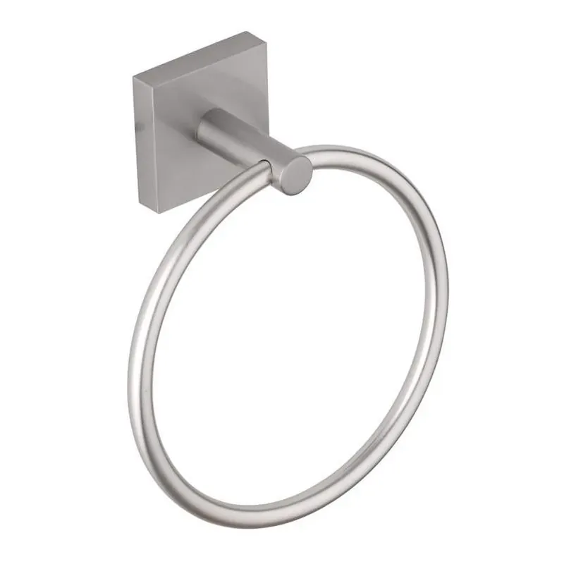 OakBrook Brushed Nickel Die‑Cast Zinc Towel Ring – 5 lb Capacity