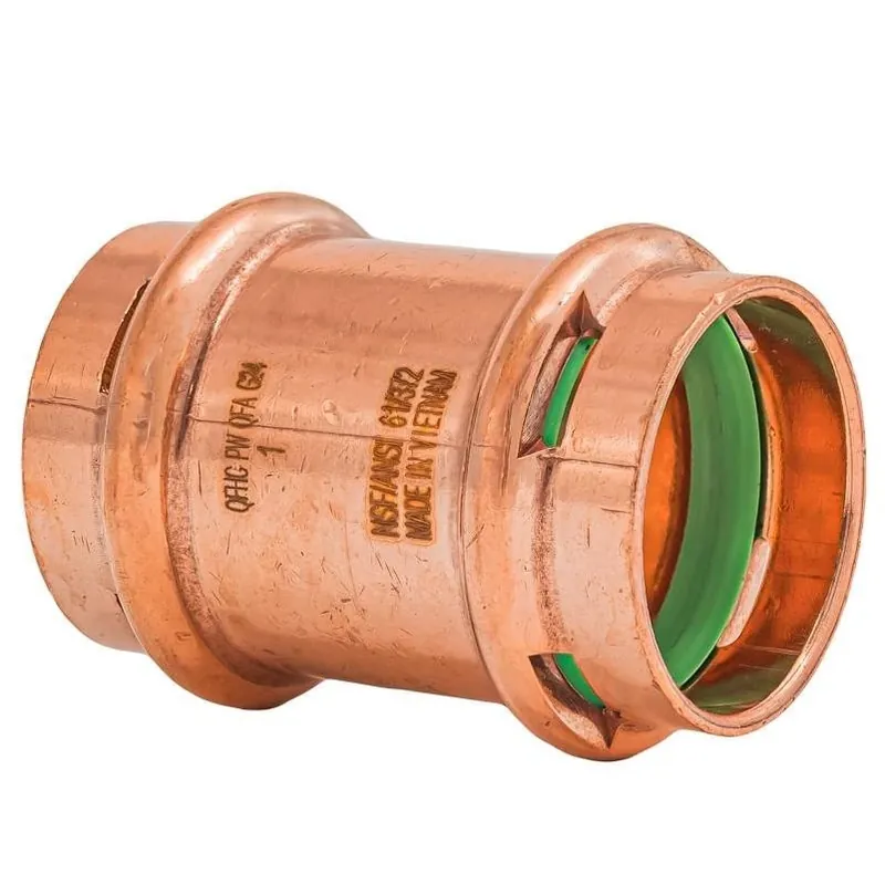 QuickFitting 1‑Inch Press‑Fit Copper Coupling – No‑Stop Design