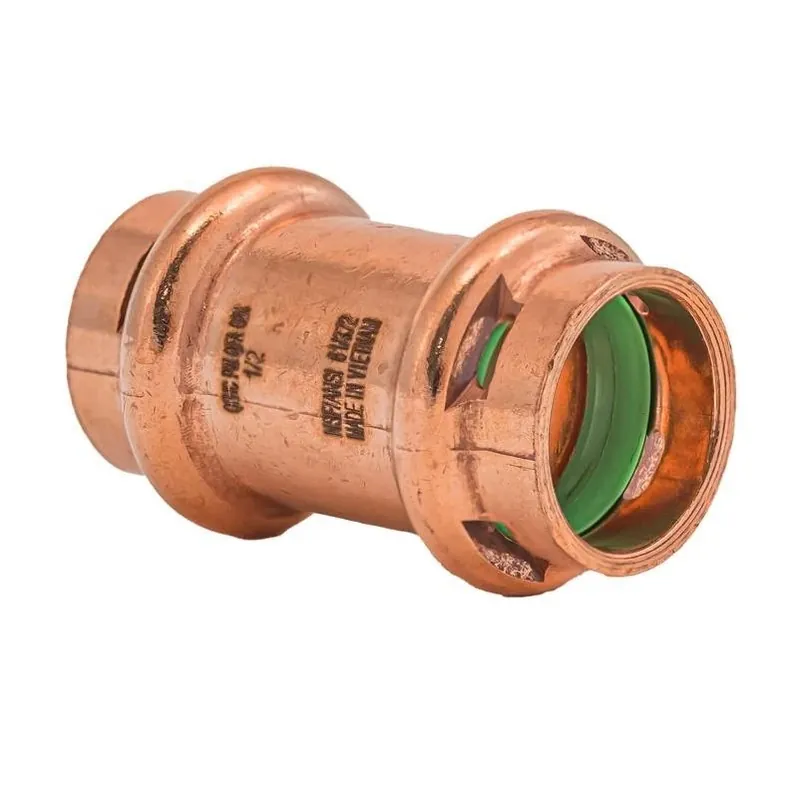 QuickFitting 1/2" Copper Press‑Fit Coupling – No‑Stop Design, NSF Certified