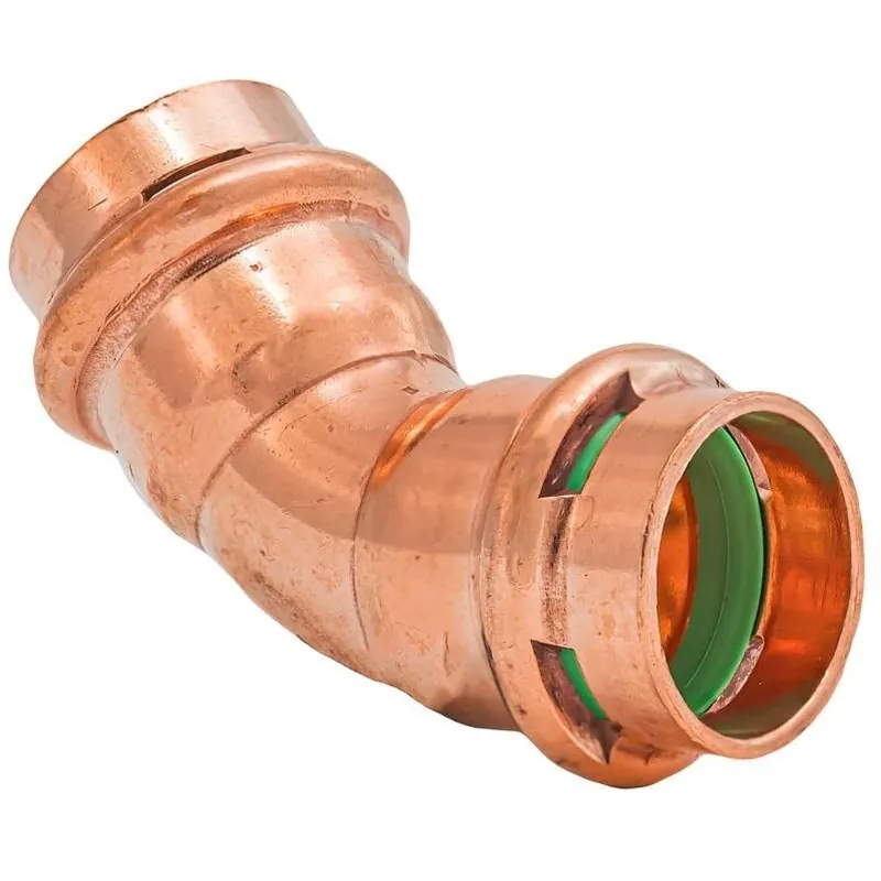 QuickFitting 3/4" Copper Press‑Fit 45° Elbow – Underground‑Rated, NSF Certified