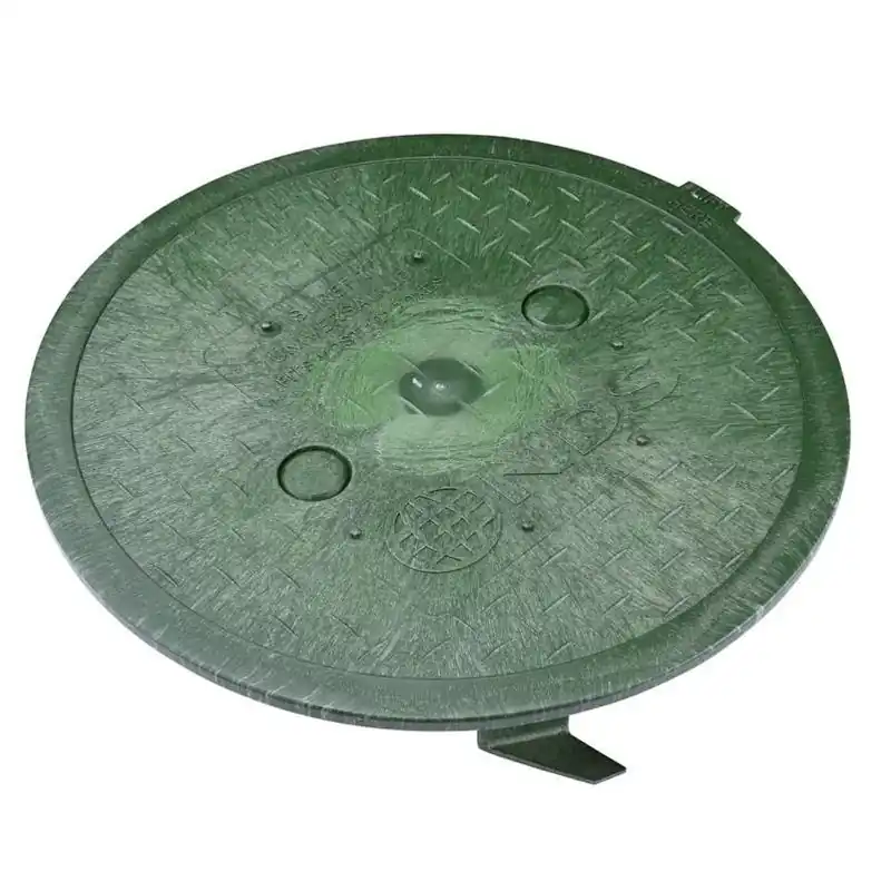 NDS SureFit 10‑Inch Green Round Valve Box Cover – HDPE Construction