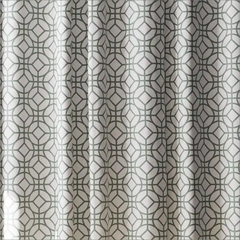 Zenna Home Green Geometric Fabric Shower Curtain – 72 In. H × 70 In. W