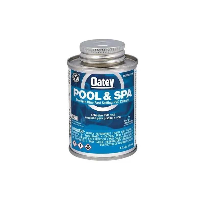 Oatey 4 fl oz Blue PVC Solvent Cement – Reliable Pipe Adhesive