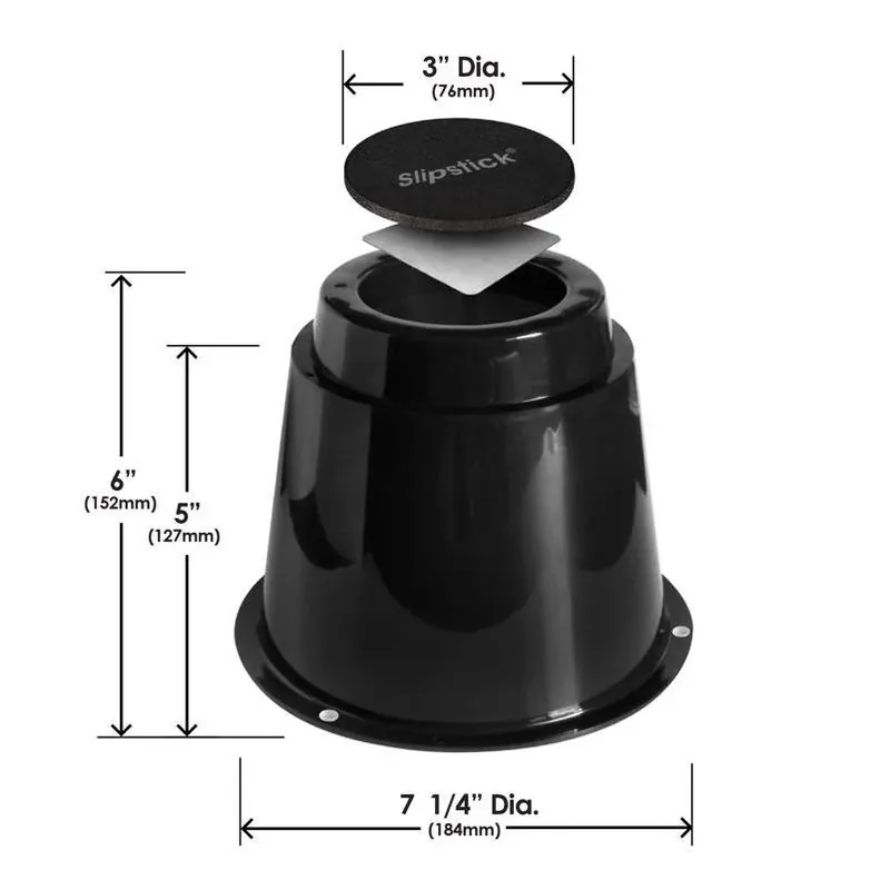 Slipstick Black Plastic Bed Risers – 7.25" Round, Pack Of 4