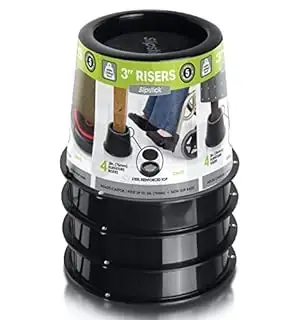 Slipstick 3 Inch Black Under-bed Storage Furniture Bed Risers Set Of 4