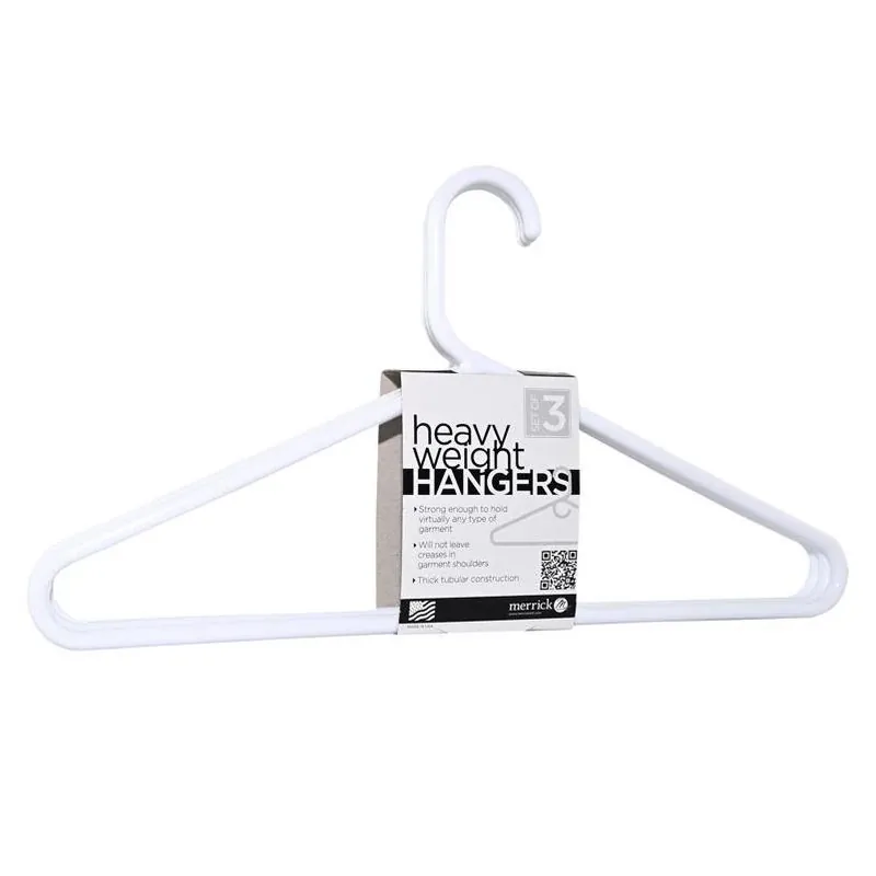 ClosetSelect Heavy‑Duty White Plastic Hangers – 3‑Piece Set For Sturdy Closet Organization