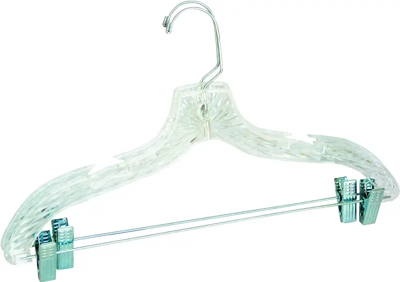 ClosetSelect Plastic Clear Suit Hanger With Clips 1 Pk