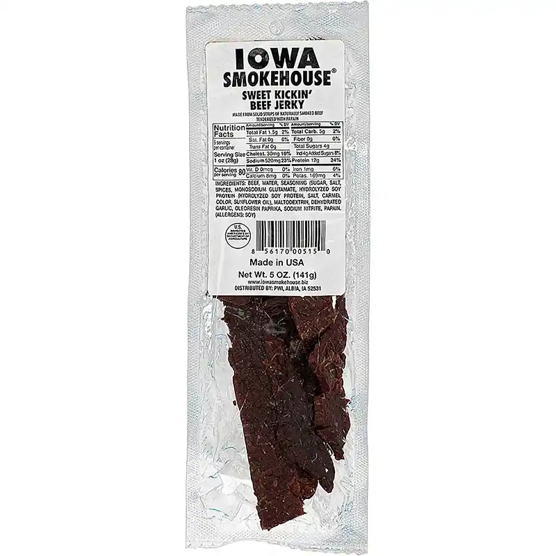 IOWA SMOKEHOUSE Sweet Kickin Beef Jerky 5 Oz Packet