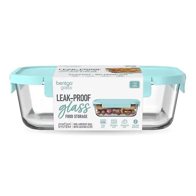 Bentgo Aqua‑Lid Borosilicate Glass Food Storage Container – Freezer & Dishwasher Safe