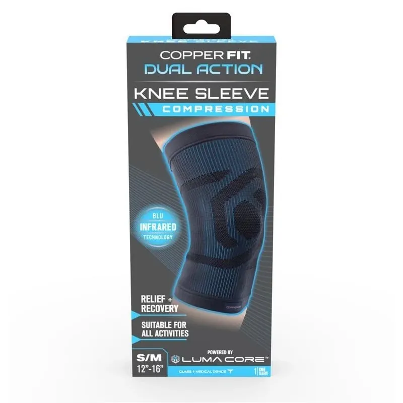 CopperFit Dual‑Action Compression Knee Sleeve – Antimicrobial Support For Active Knees (1‑Pack)