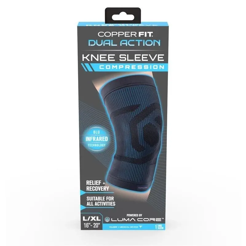 Copper Fit Dual Action Compression Knee Sleeve – Supportive Sports Brace