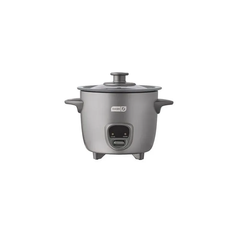 Dash 2‑Cup Gray Rice Cooker With Keep‑Warm & Non‑Stick Pot