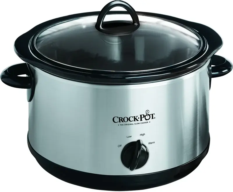 Crock-pot Scr450-s 4.5 Quart Manual Slow Cooker In Silver With Ceramic Insert
