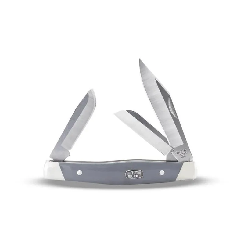 Buck Knives 301 Stockman Gray 420 HC Stainless Steel Pocket Knife – Over 6" Blade