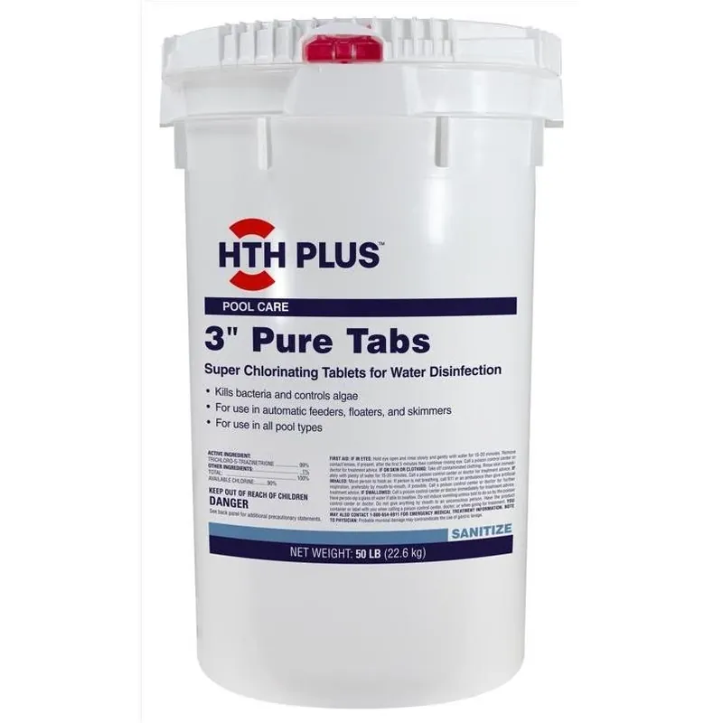 HTH Plus 3‑Inch Chlorine Tablets – 50 lb Bulk Pack For Pool Sanitization