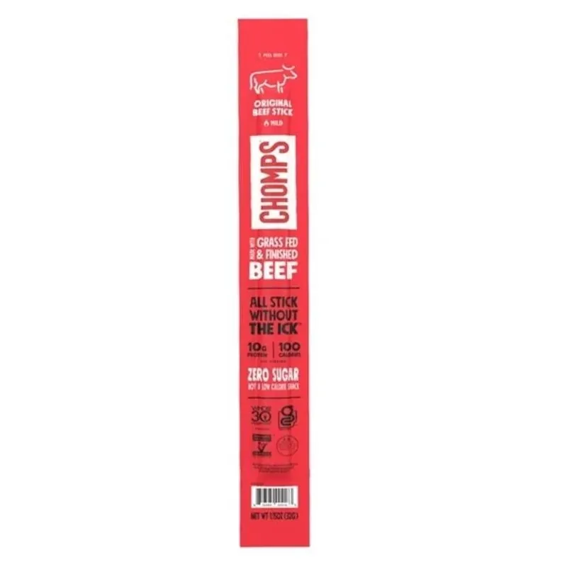 Chomps Original Beef Stick – 1.15 oz Single‑Serve Pouch, High‑Protein Snack