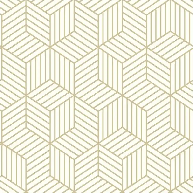 RoomMates 16.5" White Striped Hexagon Peel‑and‑Stick Wallpaper