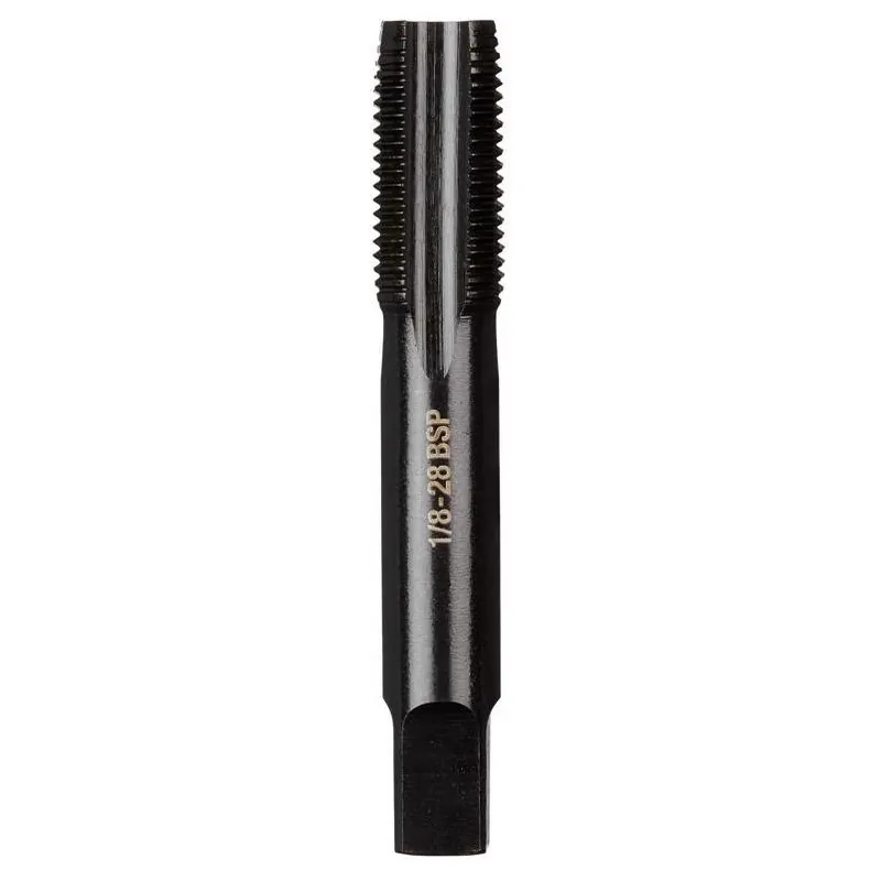 Milwaukee SAE Straight Taper Tap 1/8‑28 BSP – High Carbon Steel, 1‑Piece