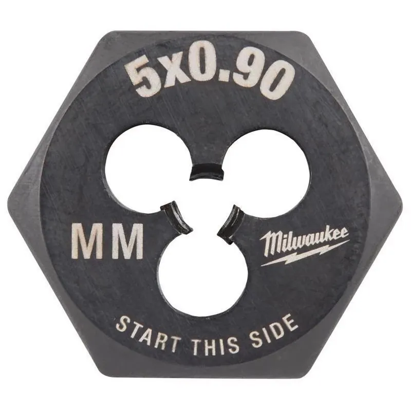 Milwaukee M5‑0.9 Hexagon Die – High‑Carbon Steel Metric Tool (1‑Piece)