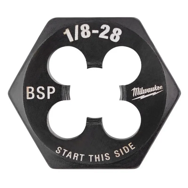 Milwaukee 1/8‑28 BSP Hexagonal Die – High Carbon Steel (1 Piece)