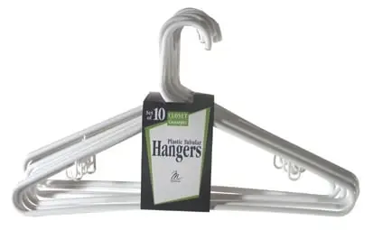 ClosetSelect Plastic Black Hanger 10 Pk
