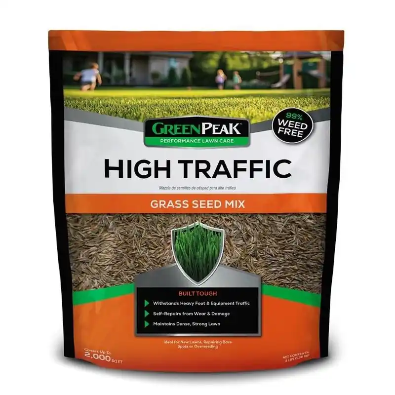 GreenPeak 3‑lb Sun‑and‑Shade Mixed Grass Seed – Drought‑Resistant Lawn Blend