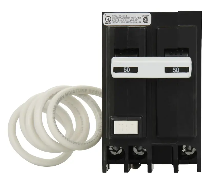 Br 50 Amp Double-pole Gfci Circuit Breaker With Self-test