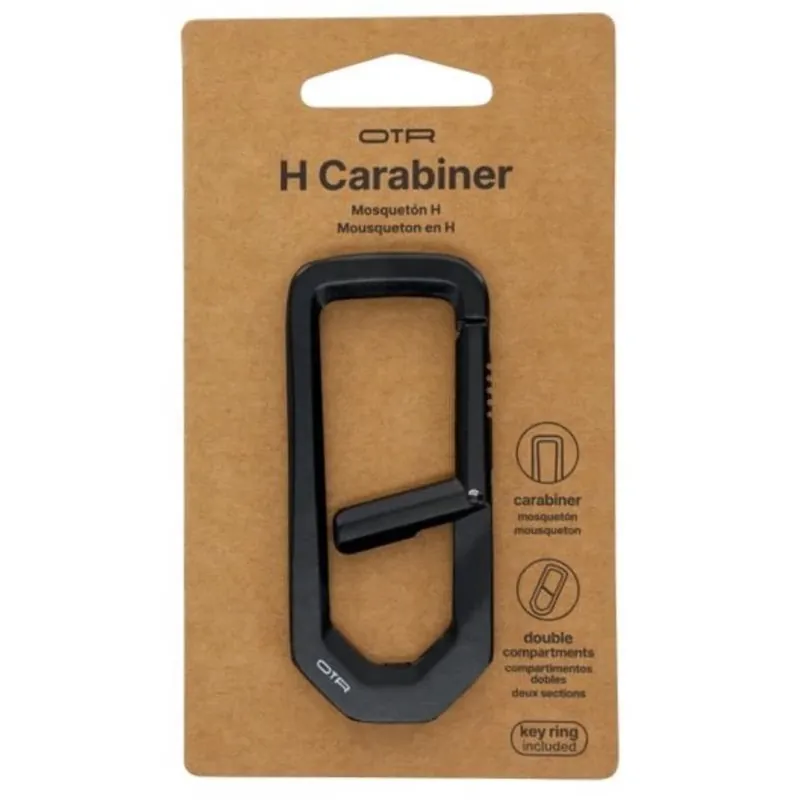 OTR Heavy‑Duty Black Aluminum Carabiner – Lightweight Keyring Clip