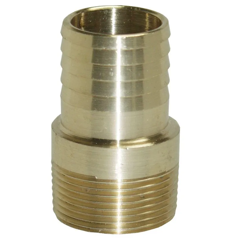 Adapter With Barbed End, Yellow Brass, Male, .75 In.