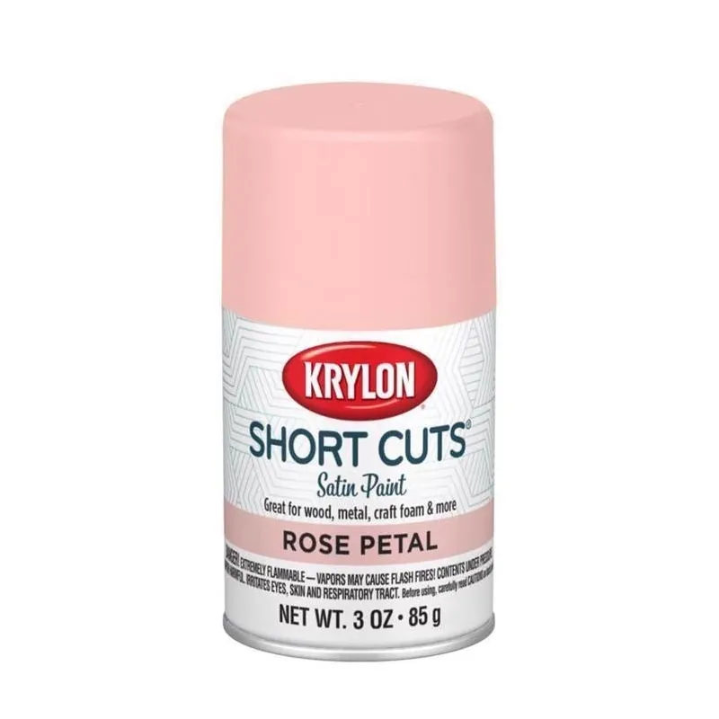 Krylon Short Cuts Satin Rose Petal 3‑oz Craft Spray Paint – Vibrant Pink Finish
