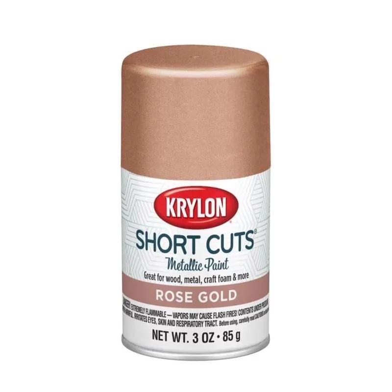 Krylon Short Cuts Rose Gold High‑Gloss Spray Paint – 3 oz Craft Finish