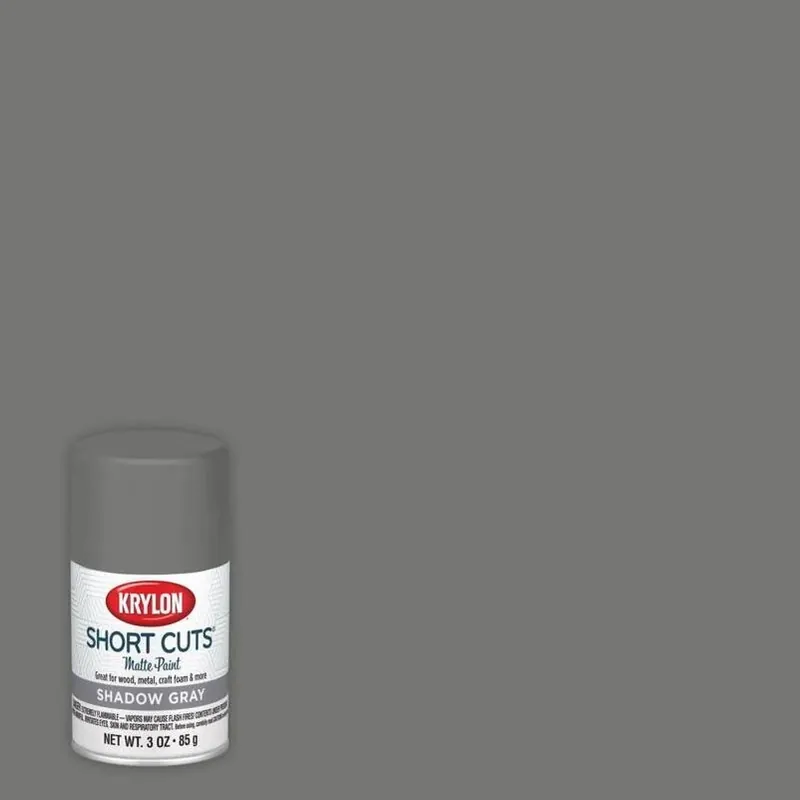 Krylon Short Cuts Matte Shadow Gray 3‑oz Craft Spray Paint – Indoor Multi‑Surface Finish