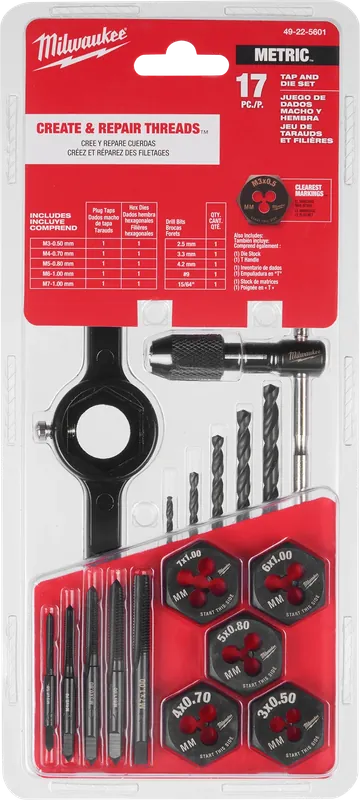 17 Piece Metric Tap And Die Set With Storage Case