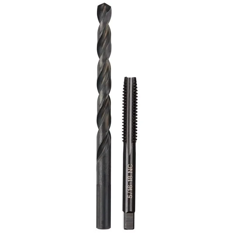Milwaukee 2‑Piece High‑Carbon Steel SAE NC Plug Tap & Drill Bit Set – Precision Metalworking Tools
