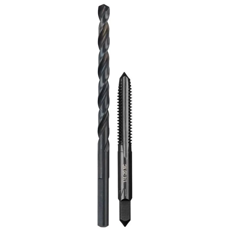 Milwaukee High Carbon Steel SAE NC Plug Tap & Drill Bit Set – 2‑Piece