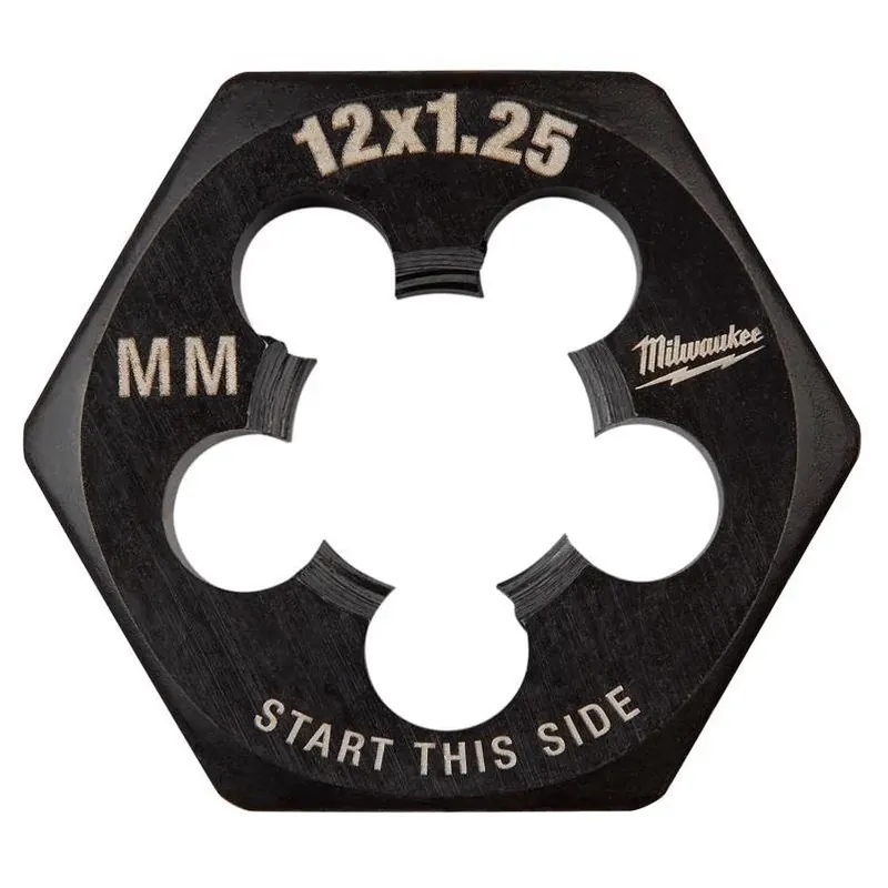 Milwaukee M12 × 1.25 Metric Hex Die – High‑Carbon Steel Hand Tool