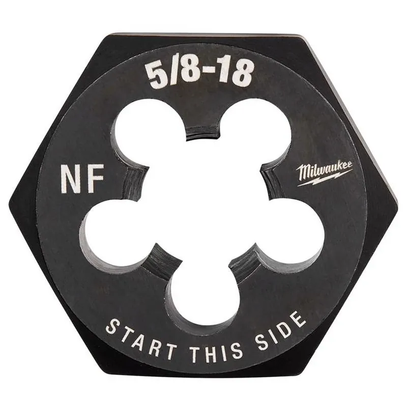 Milwaukee 5/8‑18 Fine Thread Hex Die – 1‑7/16‑in HCS Cutting Tool